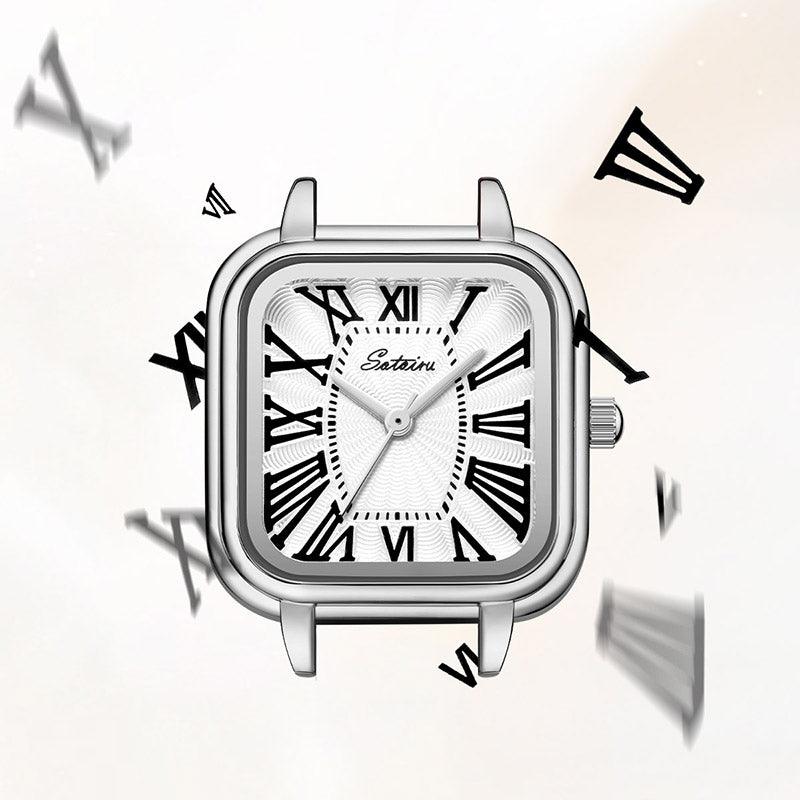 Sotoiru Vintage Square Watches for Women with Leather Strap for Daily Wear T3018W