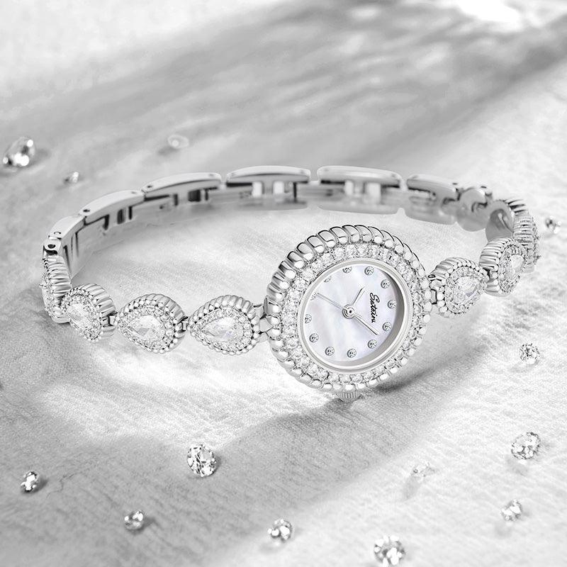 ساعات سوتيرو جوليري ساعة دائرية من عرق اللؤلؤ كهدية للذكرى السنوية