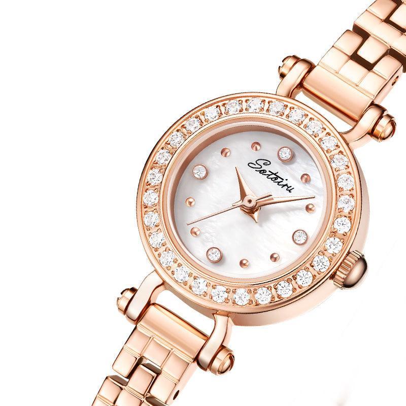 Sotoiru Women Watches Round Rose Gold Bracelet Watch for Birthday Gifts T2018P