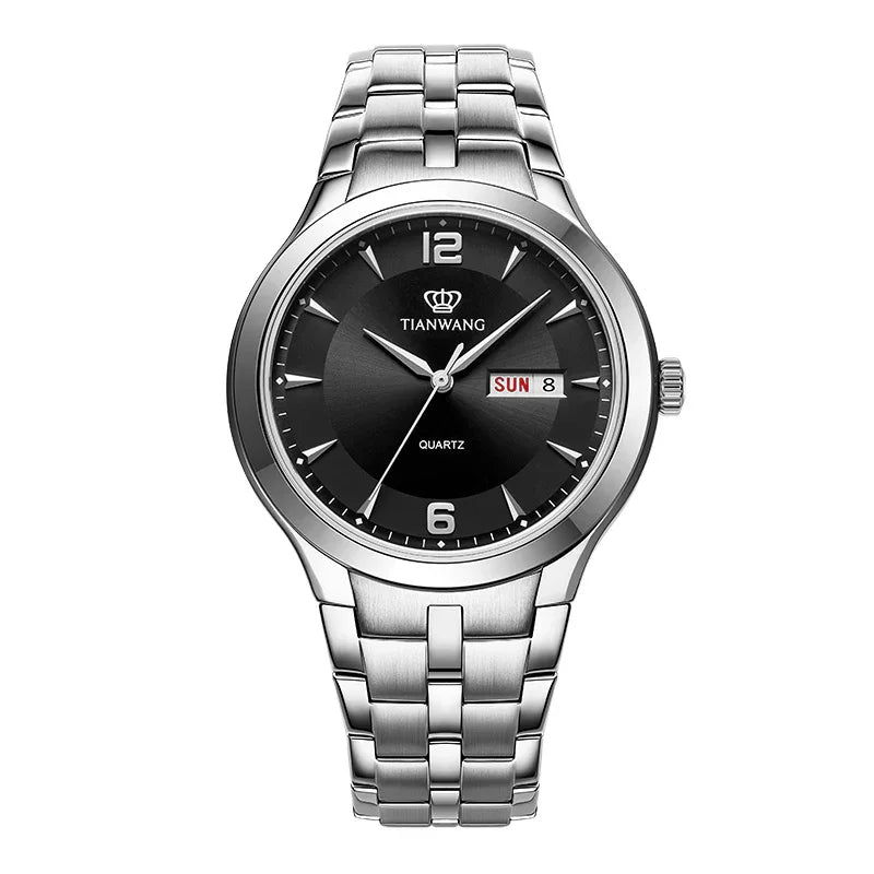 TIAN WANG Man Watch 40mm Dual Calendar Casual Quartz Wristwatch GS3626
