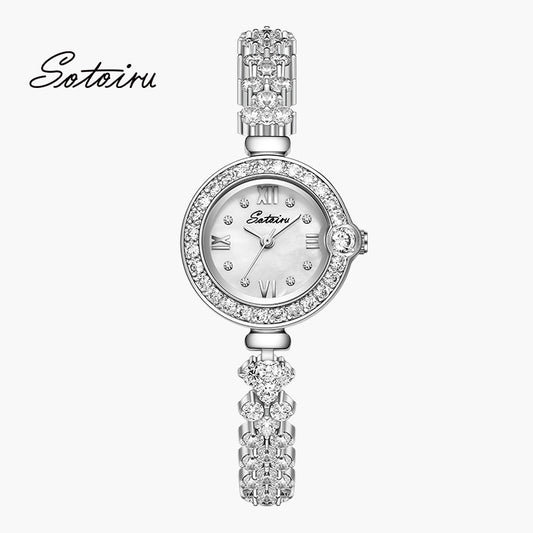 Sotoiru Mermaid Bracelet Women Watches with Full Ziron For Party T2002