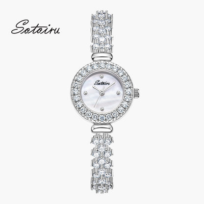 Sotoiru Women Watches Light Luxury Watch With Zircon for Her Gift T2007