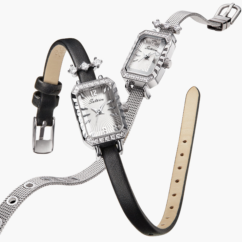 Sotoiru Rectangular Zircon Watch