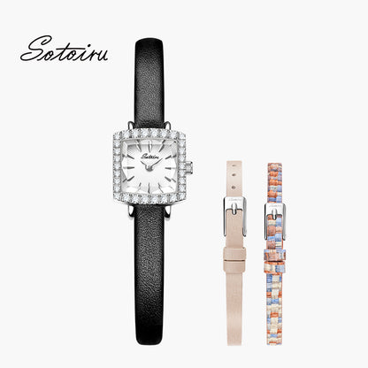 Sotoiru Square Interchangeable Straps Watch