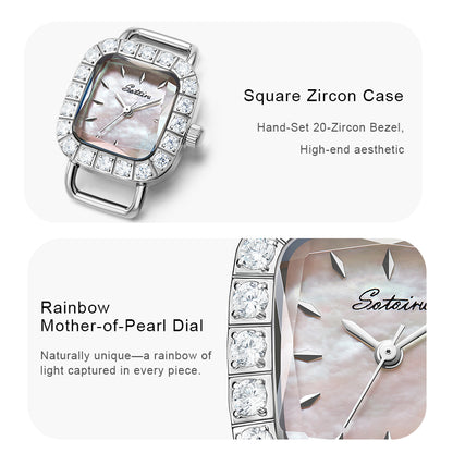 Sotoiru Luxury Square Quartz Zircon Wristwatches