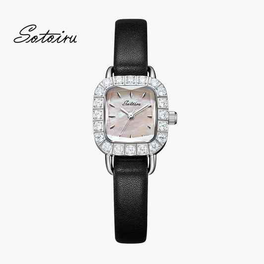 Sotoiru Luxury Square Quartz Zircon Wristwatches