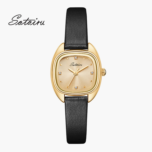Sotoiru Women Watches Square Leather Fashion Accessories for Daily Wear T3025