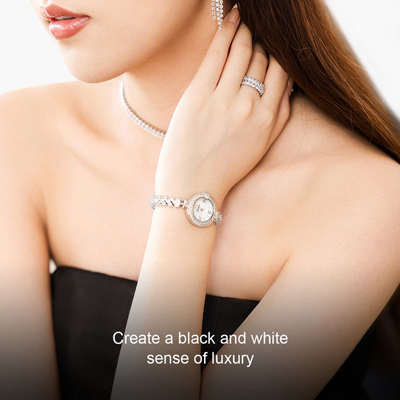 Close up of Sotoiru Mermaid bracelet watch worn on wrist